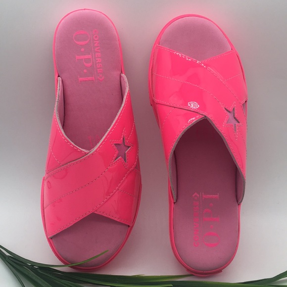 CONVERSE ONE STAR SLIDE HYPER PINK/LT STRAWBERRY - Picture 4 of 8